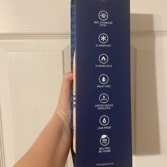 Life is Good Pink Stainless Steel Water Bottle - Picture 2 of 3